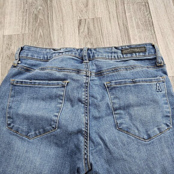 Articles Of Society Jeans Womens 27 Medium Wash Blue Distressed Skinny Denim - Picture 3 of 14